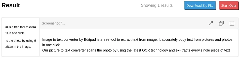 Extrahieren von Text aus einem Bild mit einem Online-Tool